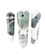Moss Agate DT Point with Hole (3pcs) NFD