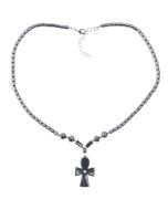 Hematine Cross Necklace 18" Design 17 (1pc) NETT