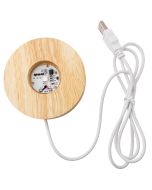 Colour Changing Light Box USB LED, 8cm Round Wooden Base 8cm (1pc) NETT