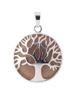 Sunstone Tree of Life Chrome Plated Pendant (1pc) NETT