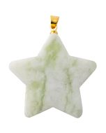 New Jade Flat Star Pendant with Gold Plated Bail (1pc) NETT