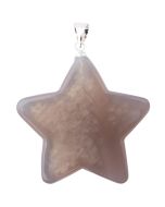 Grey Agate Flat Star Pendant with Silver Plated Bail (1pc) NETT
