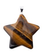 Tiger Eye Puff Star Pendant with Silver Plated Bail (1pc) NETT