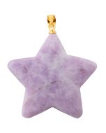 Lepidolite Puff Star Pendant with Gold Plated Bail (1pc) NETT