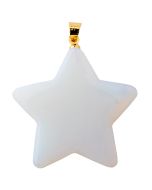 Opalite Flat Star Pendant with Gold Plated Bail (1pc) 