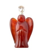 Carnelian Angel Pendant, Silver Plated Bail 20mm (1pc) NETT