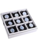 Blue Calcite Dragon Egg in Gift Box, Madagascar (9pc) NETT