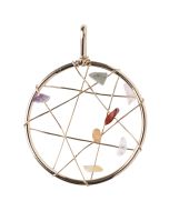 Chakra Dream Catcher Pendant, Gold Plated (1pc) NETT