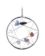 Chakra Dream Catcher Pendant, Silver Plated (1pc) NETT