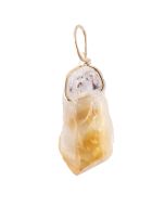 Citrine (Heat Treated) Point Pendant, Gold Plated (1pc) NETT