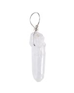 Crystal Point Loop Pendant, Silver Plated (1pc) NETT