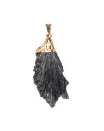 Black Kyanite Pendant, Gold Plated (1pc) NETT