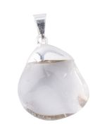 Rock Crystal Tumblestone Pendant, Silver Plated (1pc) NETT