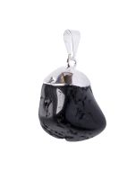 Pendant Onyx Tumble Electroplated Silver Plate (1pc) NETT