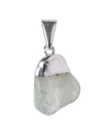Aquamarine Tumblestone Pendant, Silver Plated (1pc) NETT