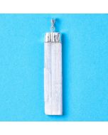 Selenite Pendant 50mm, Silver Plated (1pc) NETT