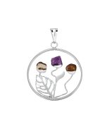 Happiness Garden Pendant, Silver Plated (1pc) 