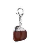 Mini Red Jasper Tumblestone Charm, Silver Plated (1pc) 