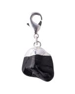 Mini Tourmaline Tumblestone Charm, Silver Plated (1pc) NETT