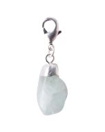 Mini Aquamarine Tumblestone Charm, Silver Plated (1pc) NETT