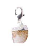 Mini Rough Citrine (Heat Treated) Charm, Silver Plated (1pc) NETT