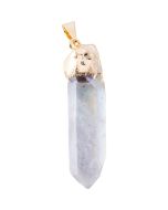 Aura Quartz Point Pendant Gold Electroplated (1pc) NETT