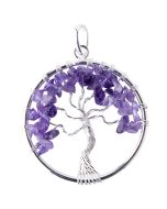 Tree of Life Pendant Amethyst Silver Plated (1 Piece) NETT