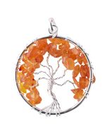 Carnelian Tree of Life Pendant, Silver Plated (1pc) NETT