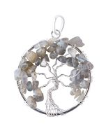 Tree of Life Pendant Labradorite Silver Plated (1 Piece) NETT