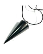 Shungite Pendulum 45mm Pendant on Thong  (1pc) NETT