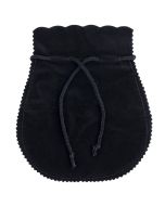 Black Velour Effect Drawstring Pouch 100mm x 110mm (10pcs) NETT