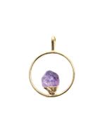 Pendant Ring With Fixed Amethyst Point Gold Plated (1 Piece) NETT