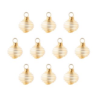 Spiral Pendant Cages Medium, Gold Plated (10pcs) NETT