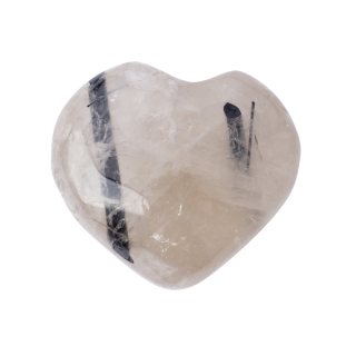 Tourmalinated Quartz Puff Heart 25-30mm (1pc) NFD