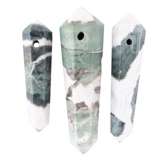Moss Agate DT Point with Hole (3pcs) NFD