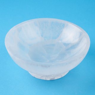 Selenite Round Bowl with Base, 15cm (1pc)