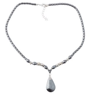 Hematine Teardrop Necklace 18" Design 14 (1pc) 