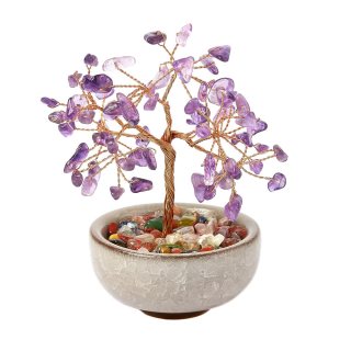Amethyst Gemstone Tree in Cup, 115mm (1pc) NFD
