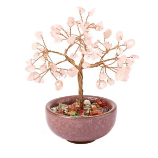 Rose Quartz Gemstone Tree in Cup,115mm (1pc) NFD