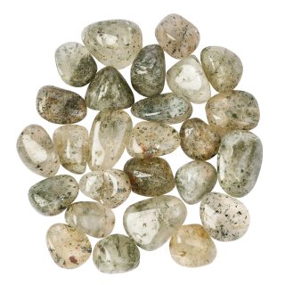 Green Tourmaline in Quartz Medium Tumblestones, 20-30mm (250g) 