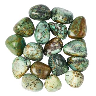 African Turquoise Medium Tumblestones, 20-30mm (250g) 