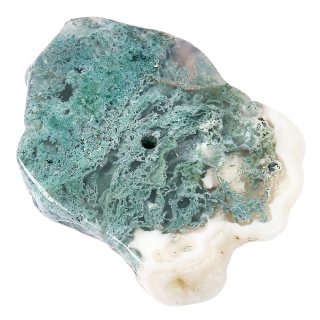 Moss Agate Natural Edge Slab Incense Holder (1pc) NFD
