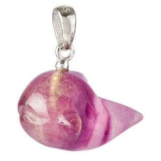 Candy Fluorite Cartoon Fish Pendant, Sterling Silver (1pc)