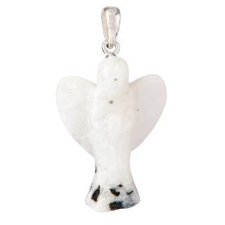 Rainbow Moonstone Angel Pendant, Sterling Silver, 1" (1pc)