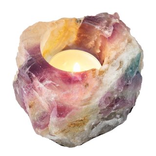 Rainbow Fluorite Tealight Holder (1 side polished) 500/900g (1pc)