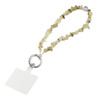 Epidote in Prehnite with Black Tourmaline Phone Charm (1pc)