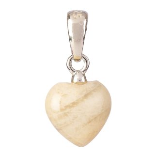 Tiny Moonstone Heart Pendant, 6x8mm, Sterling Silver (1pc)