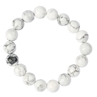 10mm White Howlite Bead Bracelet (1pc)