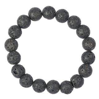 10mm Black Lava Bead Bracelet (1pc)
