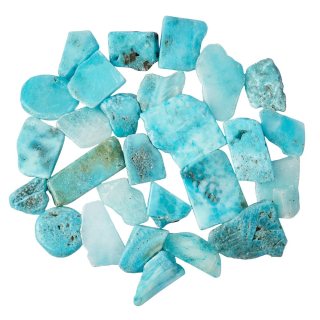 Blue Aragonite (Dyed) Freeform Slabs, 4/15mm x 30/70mm (KGS)